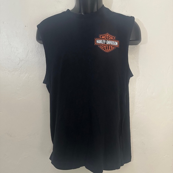 Harley Davidson Sleeveless T Shirt Medium Gently worn Cotton blend no fabric tag - Picture 1 of 4